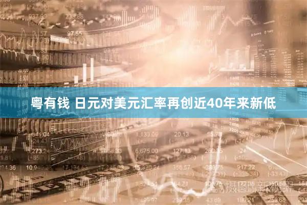 粤有钱 日元对美元汇率再创近40年来新低